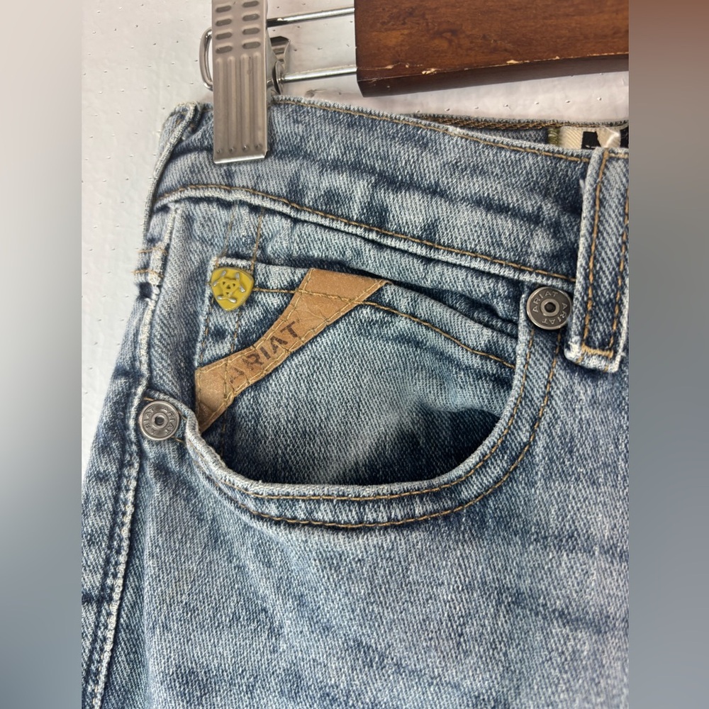 Ariat B5 Slim 16 27x31 Boys Classic Blue Distressed Denim Jeans - Picture 7 of 10
